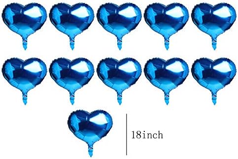 10 יחידות כחול לב בצורת בלון 18 אינץ רדיד בלון מיילר בלון יום הולדת שמח בלוני באנר