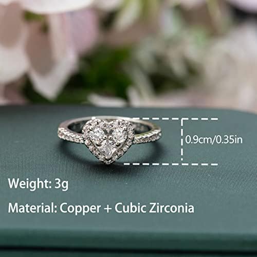 נירוסטה טבעות לנשים יצירתי לב זירקון טבעת זוג מזכרות מתנה לב טבעת אופנה טבעת אור יוקרה גבוהה כיתה טבעת