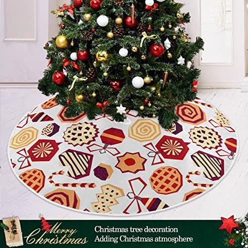 חג המולד שנה טובה חצאית עץ חג המולד 48 אינץ 'תפאורה ביתית לחצאית עץ חג המולד מחצלת לחג המולד קישוט