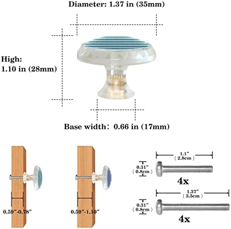 TBOUOBT 4 Pack - ידיות חומרה של ארונות, ידיות לארונות ומגירות, ידיות שידות בית חווה, פס ירוק סגול