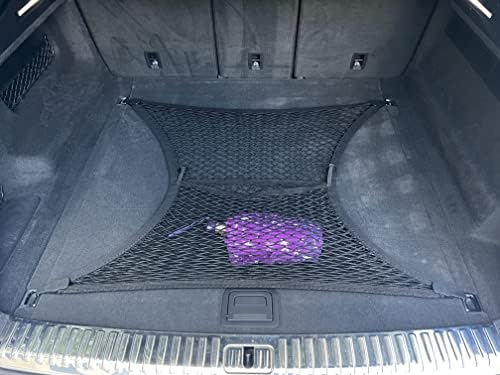 סגנון רצפה סגנון אלסטי מטען מטען רשת לאאודי Q8 2019-2023 - מארגני תא מטען פרימיום ואחסון - רשת מזוודות למעבר