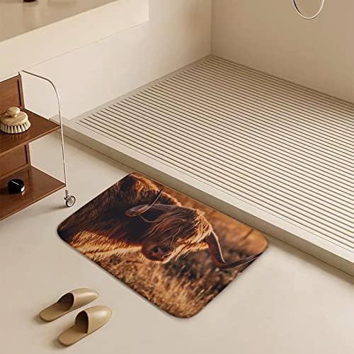 פרה היילנד בתחום שטיח אמבטיה חוות בעלי חיים שטיחי אמבטיה רך החלקה סופגת רחיץ שטיחי אמבטיה לאמבטיה מטבח