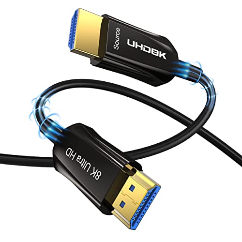 Dghumen HDMI 2.1 כבל אופטי סיבים, כבל סיבים אופטי של 8K HDMI, תומך ב- 8K@60Hz 4K@120Hz מהירות גבוהה במיוחד
