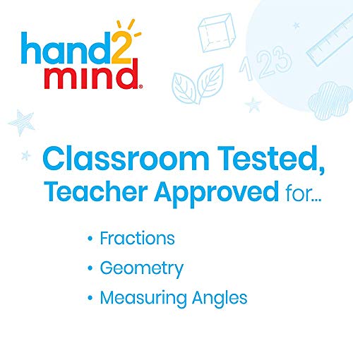 מעגלי זווית קשת קשת פלסטיק של Hand2mind לילדים, 7 זוויות ותארים שונים, מניפולטיבים במתמטיקה לבית ספר יסודי,