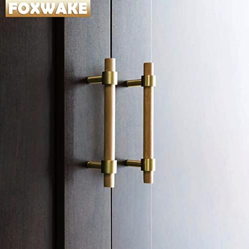 FOXWAKE NATURAL WOOD ארון מטבח ידיות 2 ~ 5 אינץ '4 סמ מרכז למרכז כפתור חור כפול מתכוונן יורו סקנדי-מודרני-מודרני,