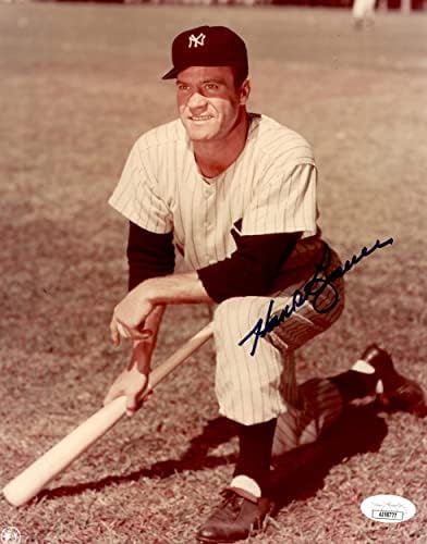 האנק באואר חתימה 8x10 תמונה ניו יורק ינקי JSA AI98777 - תמונות MLB עם חתימה עם חתימה