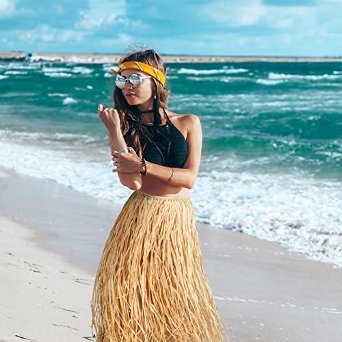 טבעי רפיה הולה חצאית טרופי ואאו דשא חצאיות למבוגרים נשים גברים הוואי חצאית למסיבה תלבושות חוף