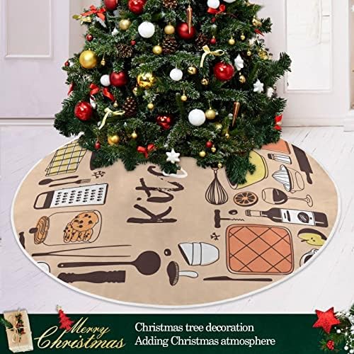 OARENCOL כלי בישול מטבח חצאית עץ חג המולד 36 אינץ 'מפלגת חג החג קישוטים מחצלת עץ