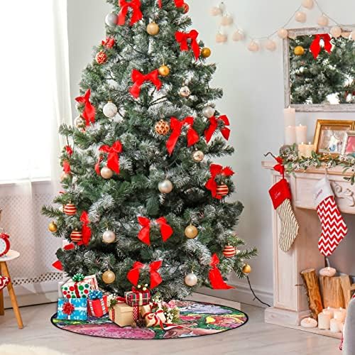 מחצלת עץ חג המולד Visesunny חג מולד שמח סנטה איילון ינשוף דוב מתנה עץ עץ עמד