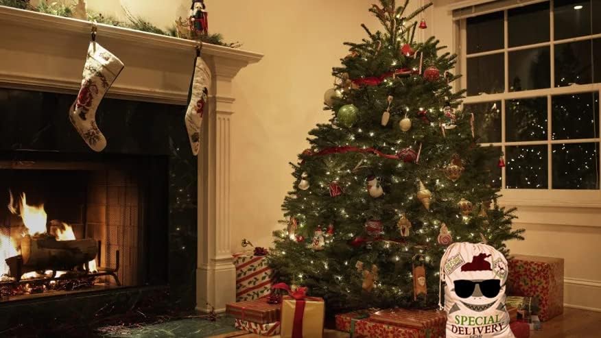 מוצרי אמזון של תיקים לחג המולד בפלורידה XL Santa Sacks למתנות גדולות במיוחד עם מפלגות גרב וצעצועים בהתאמה