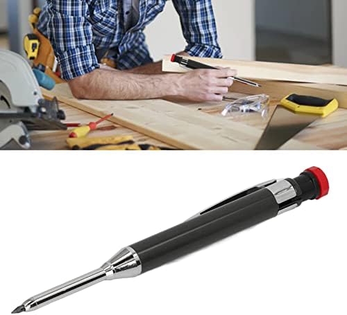 עיפרון בנייה, עפרון חור עמוק באף ארוך נייד נייד ללא רופף עם מחדד לעבודות עץ
