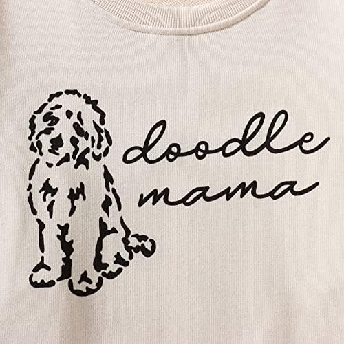 סווטשירט של כלב בוטיקום סווטשירט נשים חמודות חמודות אימא חולצה גרפית שרוול ארוך סוודר צווארון חובב כלבים