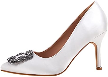 נשים של פגיון גבוהה העקב משאבות קלאסי מסיבת חתונה הבוהן מחודדת משאבת נעליים עם תכשיט אבזם