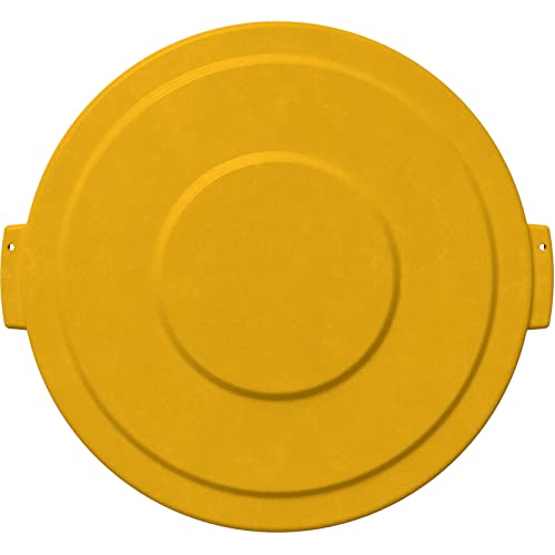 קרלייל מוצרי מזון ברונקו כולל מכסה מיכל אשפה פח אשפה עגול 32 ליטר-צהוב