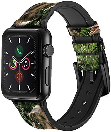 CA0167 TREX RAPTOR DINOSAUR עור וסיליקון רצועת רצועת שעונים חכמה עבור Apple Watch Iwatch Size 38 ממ/40