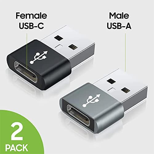 USB-C נקבה ל- USB מתאם מהיר זכר התואם ל- Oppo K9X שלך למטען, סנכרון, מכשירי OTG כמו מקלדת, עכבר, מיקוד,