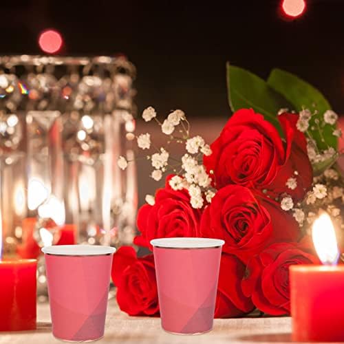 Aboufan Valentines יום המסיבה כלי שולחן עבה צלחות נייר בצורת לב עבה כוסות כוסות מזלגות אוהבי יום עיצוב נושא