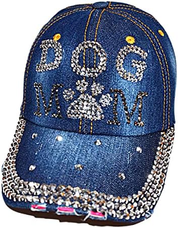 כובע Bling של Popfizzy לנשים, כובע בייסבול כיף של ריינסטון, כובע ג'ינס במצוקה, מתנות בלינג לנשים