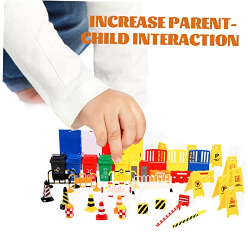 OperitAcx 160 PCS סימולציה של חסימת דרכים אבזרים לילדים צעצועים צעצועים זעירים צעצועים חינוכיים מחסומי