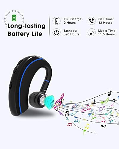 אוזניות Bluetooth של ננאמי, אוזניות Bluetooth V5.0, 320 שעות אוזניות אולטרה-אור עם מיקרופון סיבוב,