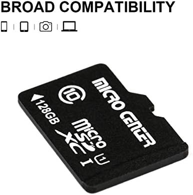 Micro Center 128GB Class 10 כרטיס זיכרון פלאש MicroSDXC עם מתאם לטלפון אחסון מכשירים ניידים,
