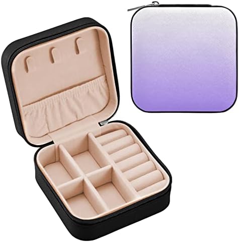 קופסת תכשיטים קטנה של Umiriko Medium Medium סגול, נרתיק תכשיטים ניידים לטבעת, תליון, עגיל, שרשרת,