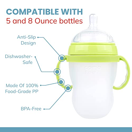 תינוק בקבוק ידית אחיזה עבור קומוטומו 5 אונקיה ו 8 אונקיה סיליקון בקבוקים, 3 חבילה, ירוק