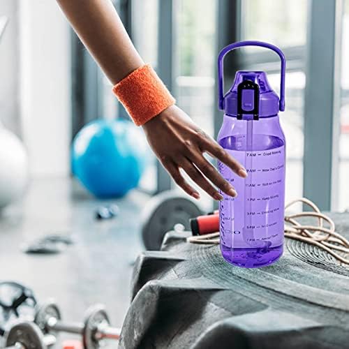 מוטיבציה מוטיבציונית חצי ליטר/בקבוק מים 64oz עם קש קש וזמן, טריטאן BPA פטן חינם כושר, חיצוני, ספורט, ספורט