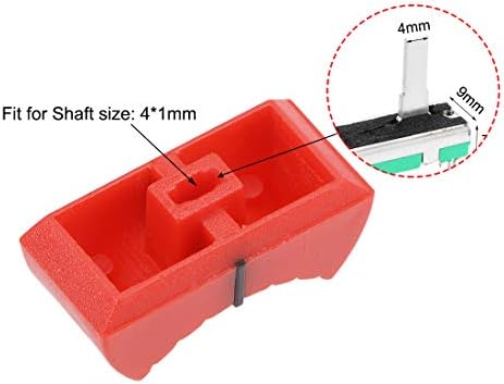 uxcell פלסטיק מגלשת ישר פוטנציומטר שטוח כפתור כפתור הכנס פיר 4x1 ממ אדום 5 יחידות