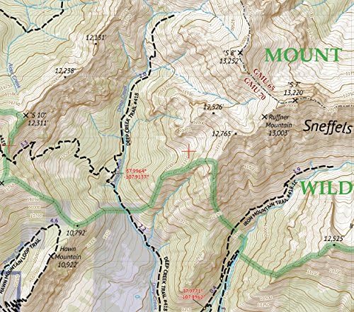 ראש לטאה - הר סנפלס מדבר - מפת טיולים טופוגרפית בקולורדו