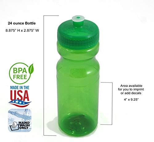 חולות מתגלגלים 24 גרם בקבוקי מים פלסטיק ללא BPA, סט של 10, מיוצר בארהב