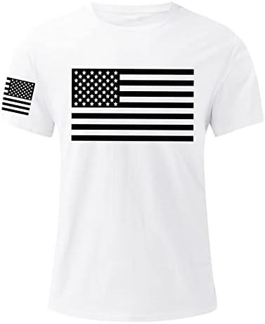 דגל אמריקאי בשליטה על חולצת T שרוול לגברים צוות צוואר מזדמן חולצות שרוול קצר