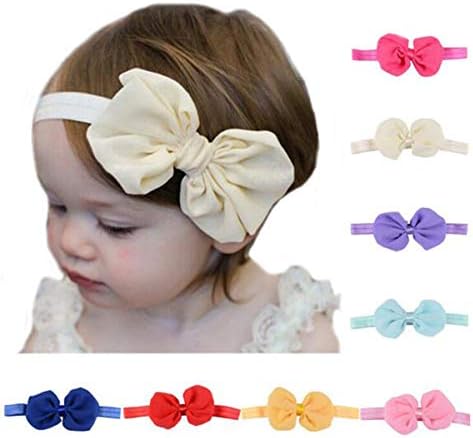 איוונדה חנות 12 יחידות תינוק בנות סרטי ראש שיפון פרח קשת שיער אלסטי להקת שיער אביזרי עבור תינוק