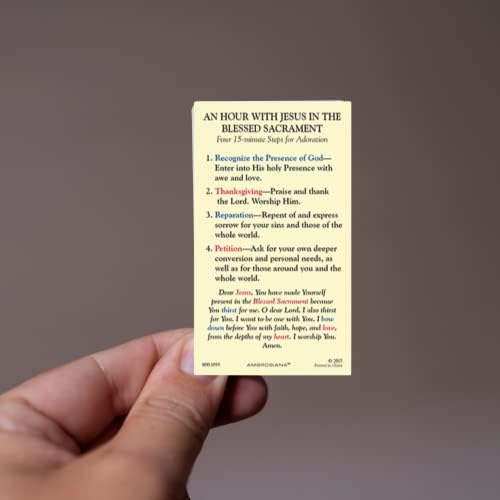 הערצת Decezo של כרטיס הקודש הסקרמנט המבורך לנוצרים, מתנות תפילה, חבילה של 5, 2-5/8 x 4-3/8 H