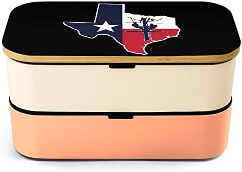 מתאר מדינת טקסס עם קופסת דגל BENTO קופסת ארוחת צהריים מכולות מזון בנטו דליפות עם 2 תאים לפיקניק