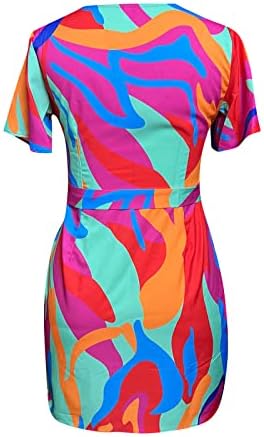 שמלות קיץ לנשים 2023 פרוע לבוש מזדמן ללא שרוולים חוף אמצע מותניים צבע אחיד רופף v שמלות ללא שרוולים
