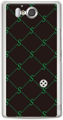 Monogram Skin S-Monogram שחור X עיצוב ירוק על ידי ROTM/עבור AQUOS טלפון ZETA SH-09D/DOCOMO DSHA9D-PCCL-202-Y348