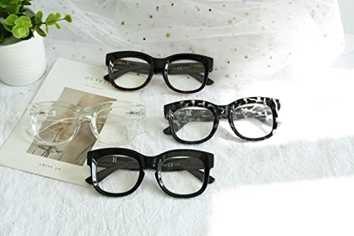Eyekepper 4 אריזות משקפי מסגרת גדולים לנשים קריאה - קריאת יתר של קוראי משקפיים +3.50