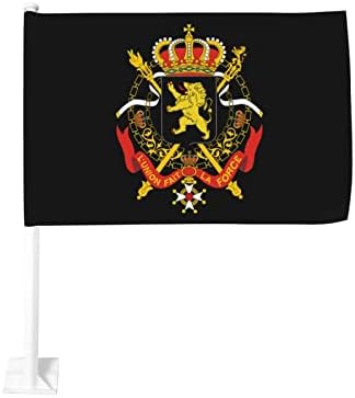 מעיל נשק בלגיה דגל רכב דו צדדי דגל רכב דגל רכב לרוב חלון הרכב 12 x18 דגל