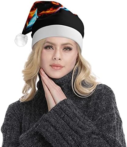 מים ואש חג המולד דקורטיבי כובע עם הוביל אור, למבוגרים קטיפה, חג מסיבת זוהר כובע
