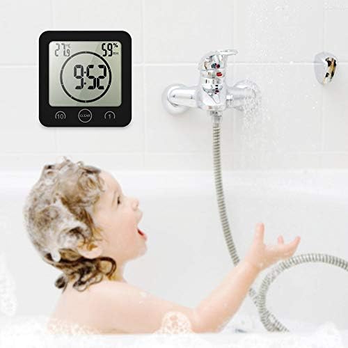 טיימר שעון קיר מקלחת חדר אמבטיה דיגיטלי של הופאס עם אזעקה, אטום למים לתרסיס מים, טיימר מסך מגע, תצוגת