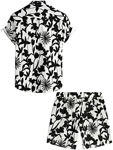 Vatpave Mens Hawaiian חולצות כפתור למטה שרוול קצר חולצות חוף חליפות תלבושות אלואה מזדמן קיץ