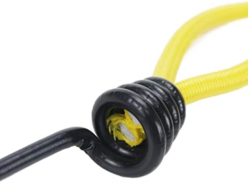TSNAMAY 10 יחידות כבלים צהובים עם ווים, כבלי באנג'י בגודל 6 אינץ 'עם רצועות מתכת עמידות לקמפינג,
