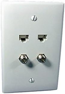 Leviton 5EA10-M4T 2 יציאות נתונים QuickPlate Mid Size 1 Wallplate, שקד קל