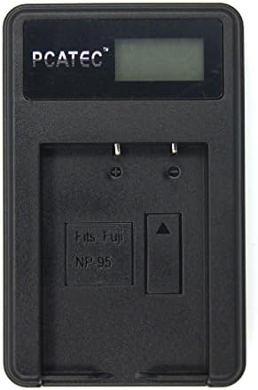 PCATEC LCD תצוגת מיקרו USB מצלמת מצלמת מטען עבור FUJIFILM NP-95 תואם ל- FinePix F30/FinePix F31FD/FinePix