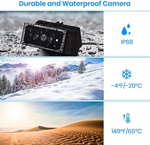 Auto-Vox 1080p RV מצלמת גיבוי אלחוטית אלחוטית SOLAR4 בלבד, ללא חוטים התקנת תצוגה אחורית CAMARA, IR Vision