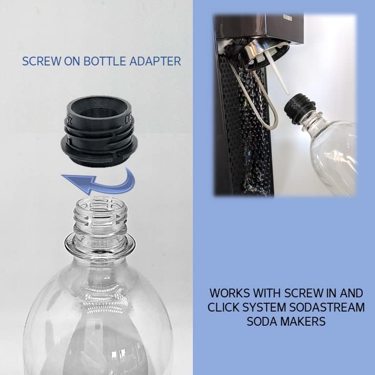 בקבוק Sodafall Seltzer עם מתאם ממיר למכונות Sodastream/ Fizz Saver בקבוק Seltzer עם מתקן