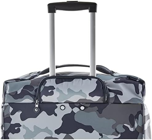 מזוודות מתגלגלות משובצות בגודל 26 אינץ 'של קיפלינג לנשים, גלגלים מסתובבים 360 מעלות, אפור הסוואה מגניב, 17.25