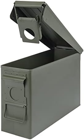 חברת Allen Company Classic Steel Ammo Box, מכסה הניתן לנעילה ועמיד למים, 2 גדלים: .30 / .50 קליבר, ירוק