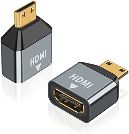 Poyiccot Mini HDMI למתאם HDMI 4K, 2 פאק HDMI נקבה עד מיני HDMI מתאם זכר, מתאם MINI HDMI תומך ב- 4K 60Hz HDR